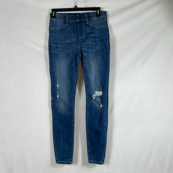 Judy Blue Pull-on Jeans Skinny Size 5 27 Destructed EUC - Picture 1 of 12